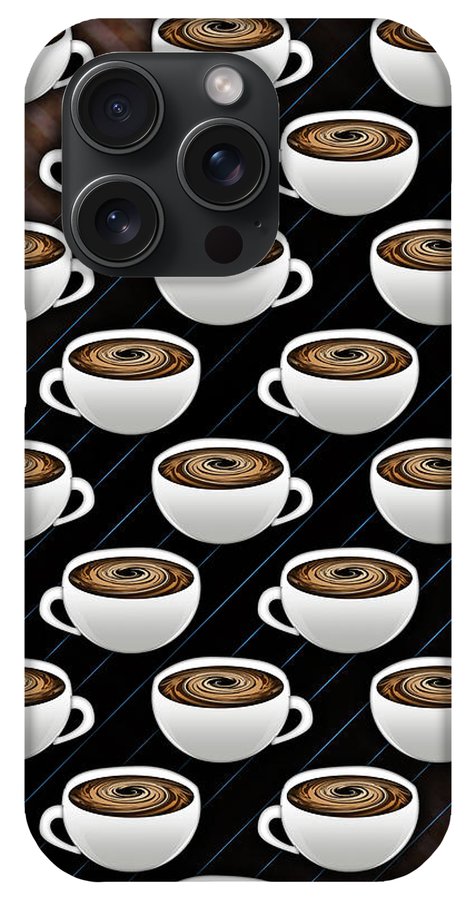 Coffee Cups and Stripes - Phone Case