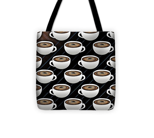 Coffee Cups and Stripes - Tote Bag