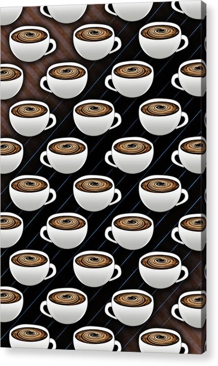Coffee Cups and Stripes - Acrylic Print