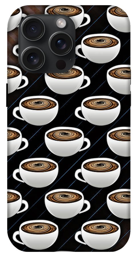 Coffee Cups and Stripes - Phone Case