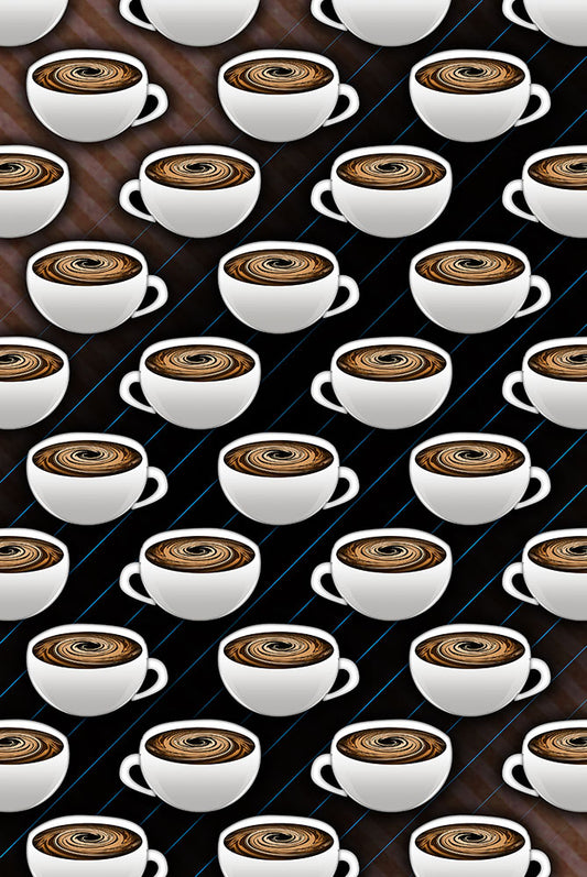 Coffee Cups and Stripes Digital Image Download