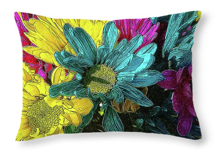 Colorful Daisies - Throw Pillow