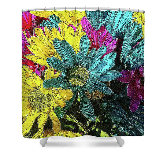 Colorful Daisies - Shower Curtain