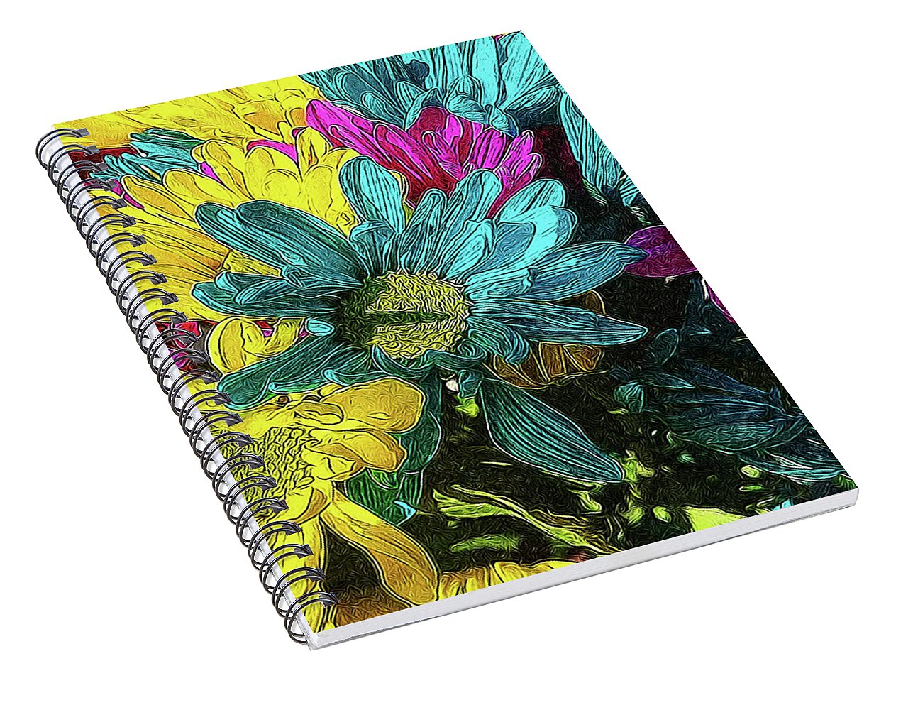 Colorful Daisies - Spiral Notebook