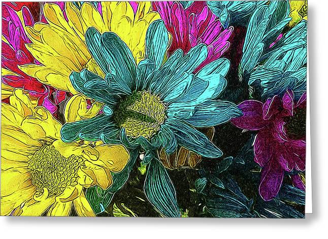 Colorful Daisies - Greeting Card