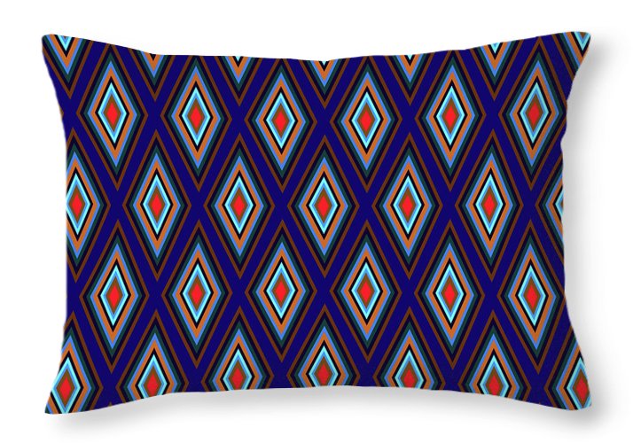 Colorful Diamonds Geometric Pattern Variation 3 - Throw Pillow