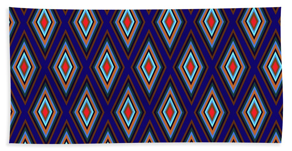 Colorful Diamonds Geometric Pattern Variation 3 - Beach Towel