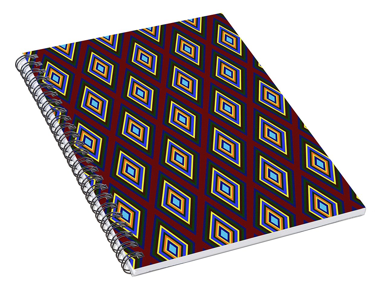 Colorful Diamonds Pattern Variation 1 - Spiral Notebook