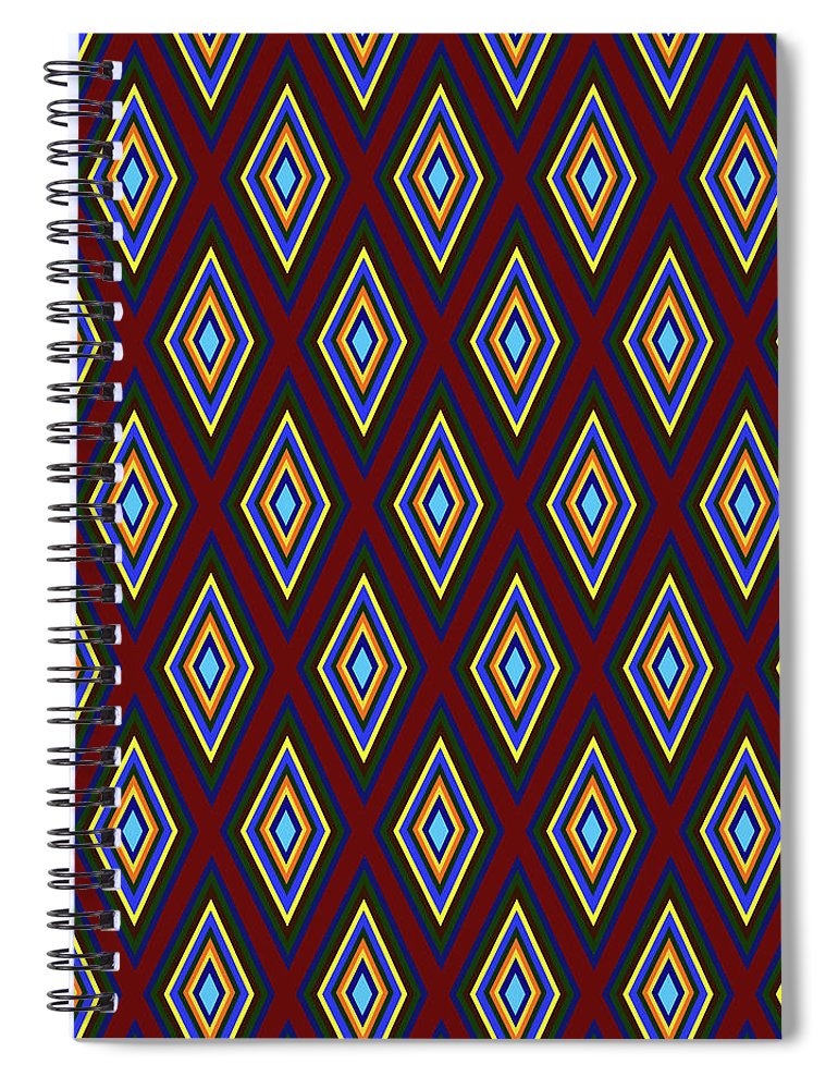 Colorful Diamonds Pattern Variation 1 - Spiral Notebook