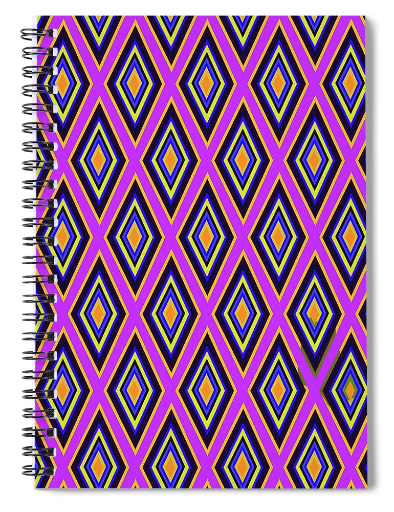 Colorful Diamonds Variation 4 - Spiral Notebook