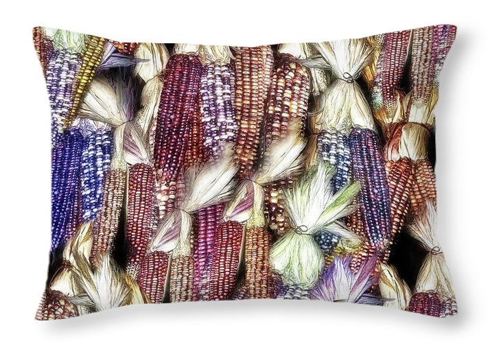 Colorful Fall Corn - Throw Pillow
