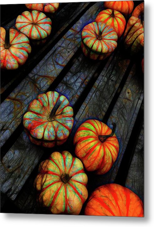 Colorful Fall Gourds - Metal Print