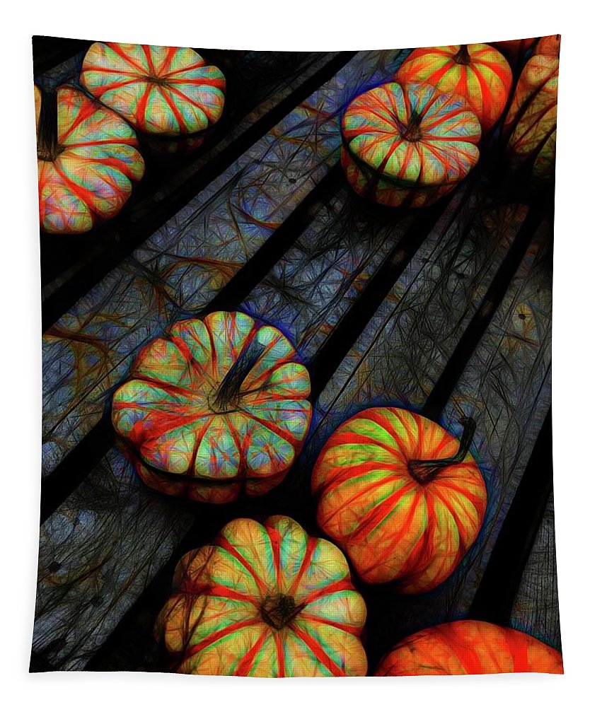Colorful Fall Gourds - Tapestry