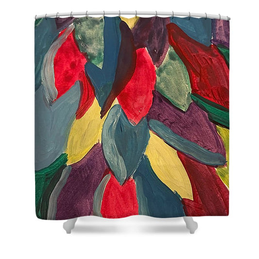 Colorful Leaves Watercolor - Shower Curtain
