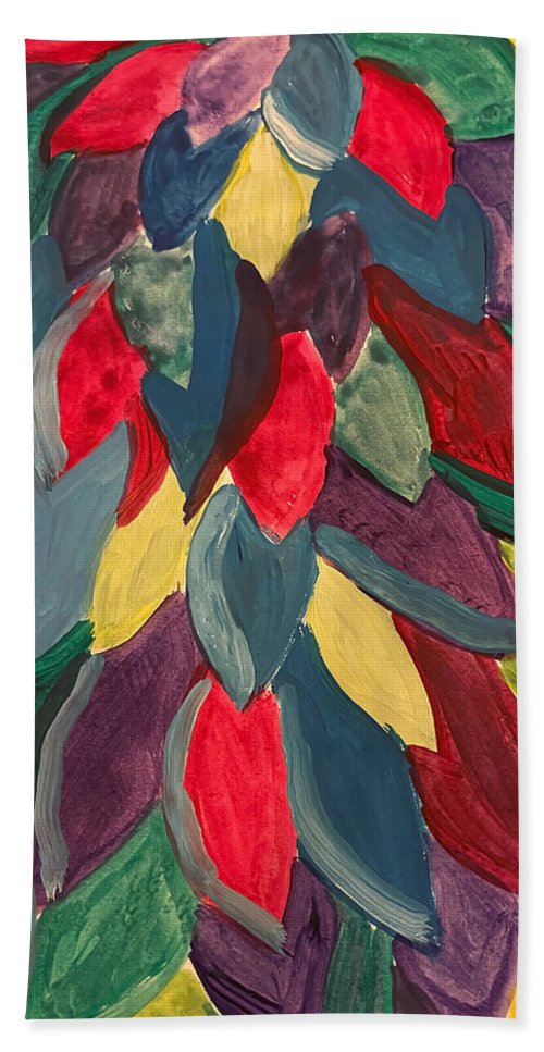 Colorful Leaves Watercolor - Beach Towel