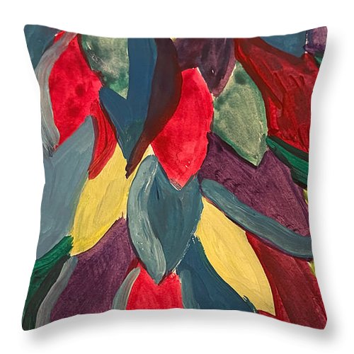 Colorful Leaves Watercolor - Throw Pillow