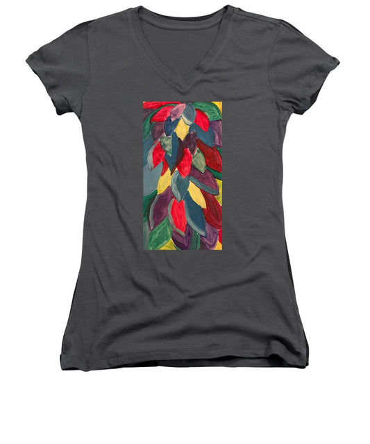 Colorful Leaves Watercolor - Women's V-Neck