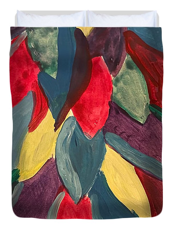 Colorful Leaves Watercolor - Duvet Cover