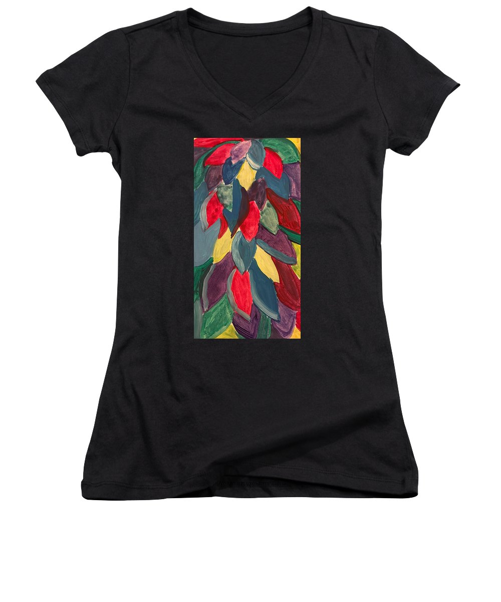 Colorful Leaves Watercolor - Women's V-Neck