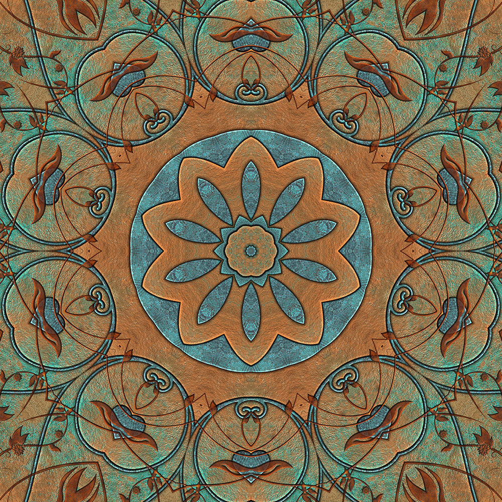 Copper Patina Kaleidoscope Digital Image Download