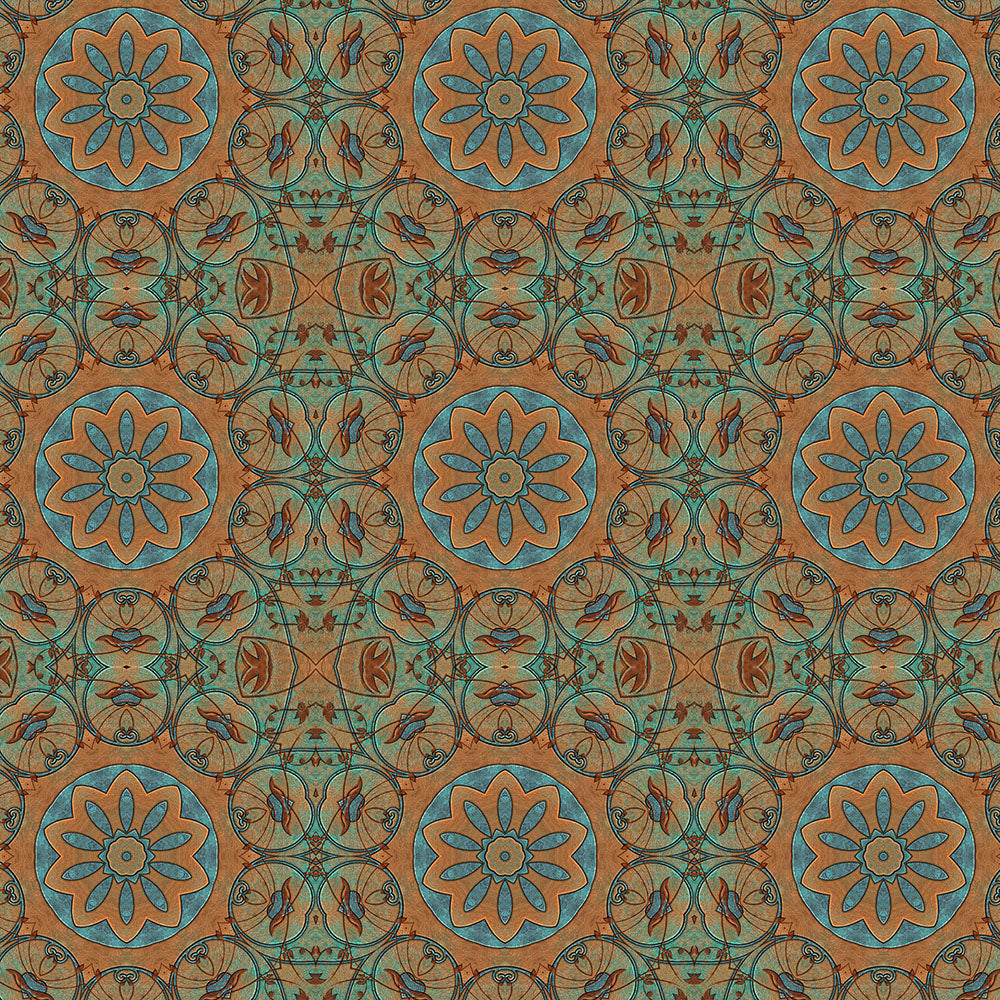 Copper Patina Kaleidoscope Digital Image Download