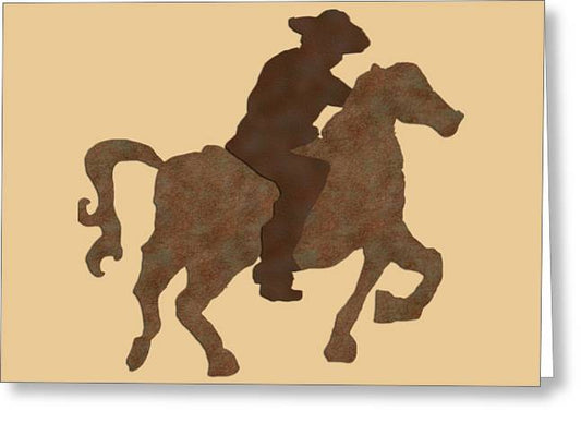 Cowboy On A Horse - Greeting Card