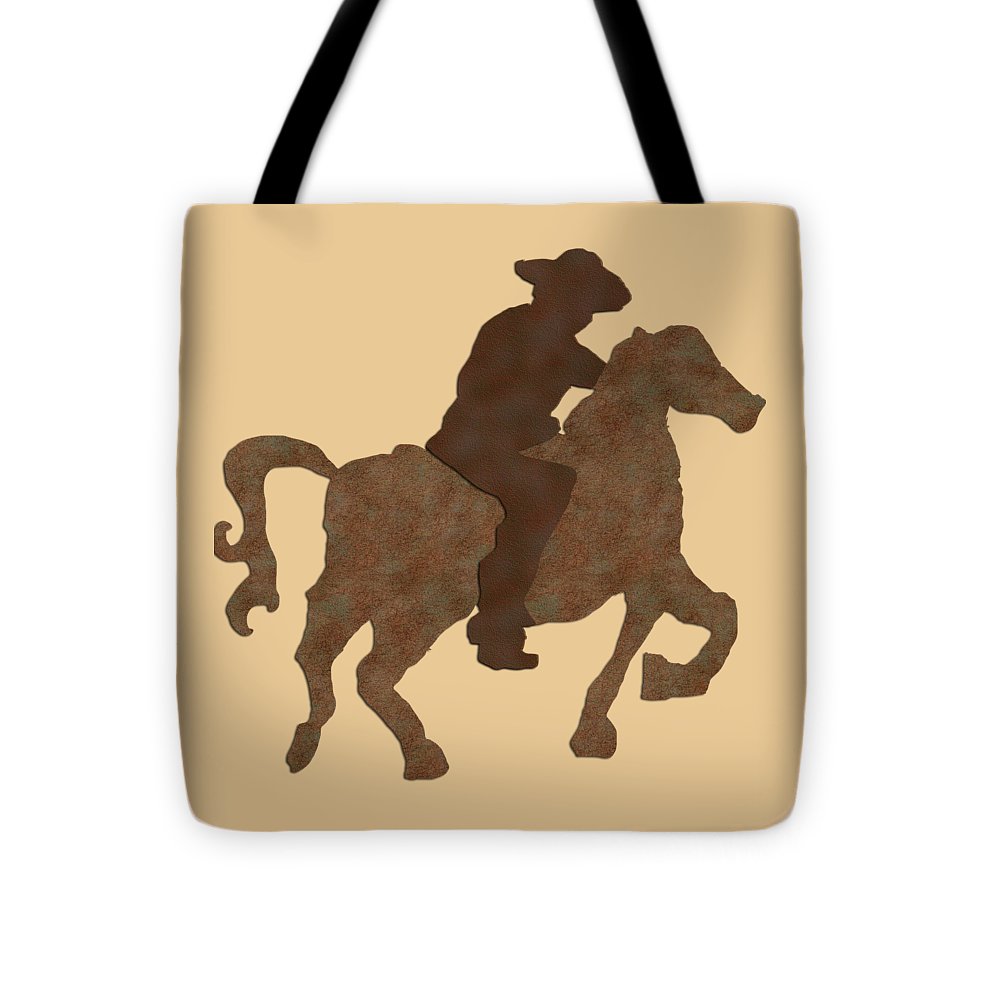 Cowboy On A Horse - Tote Bag