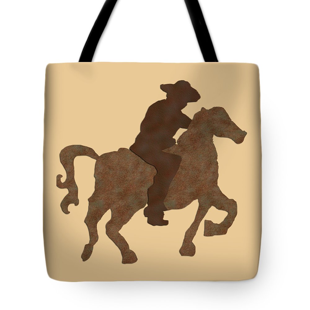 Cowboy On A Horse - Tote Bag