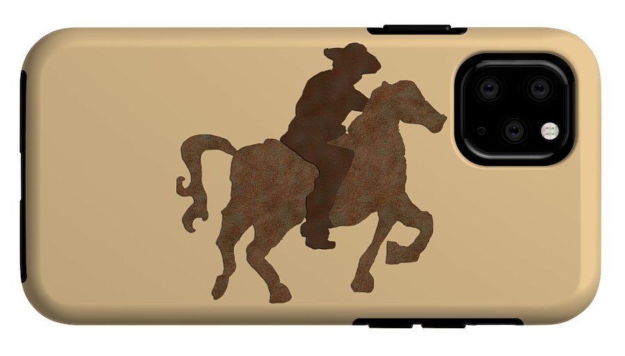 Cowboy On A Horse - Phone Case
