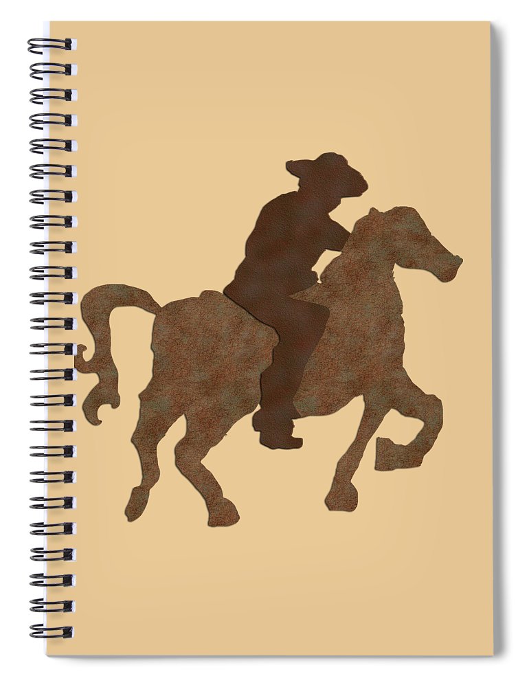 Cowboy On A Horse - Spiral Notebook