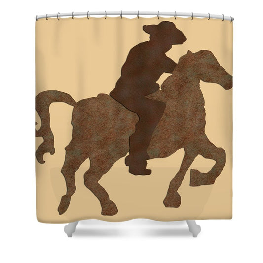 Cowboy On A Horse - Shower Curtain