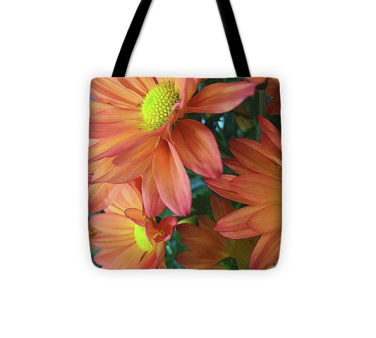 Cream and Pink Daisies Close Up - Tote Bag