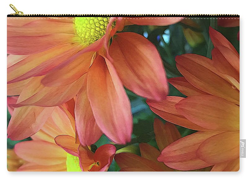 Cream and Pink Daisies Close Up - Carry-All Pouch