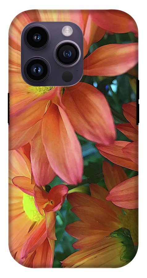 Cream and Pink Daisies Close Up - Phone Case