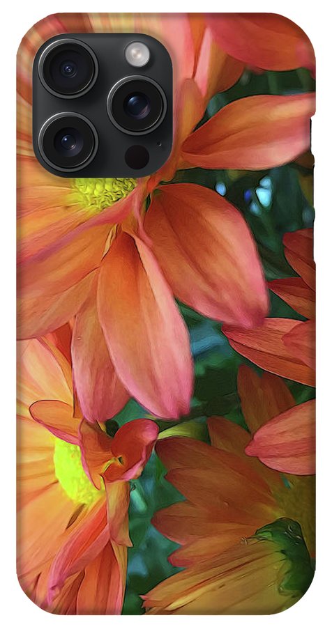 Cream and Pink Daisies Close Up - Phone Case