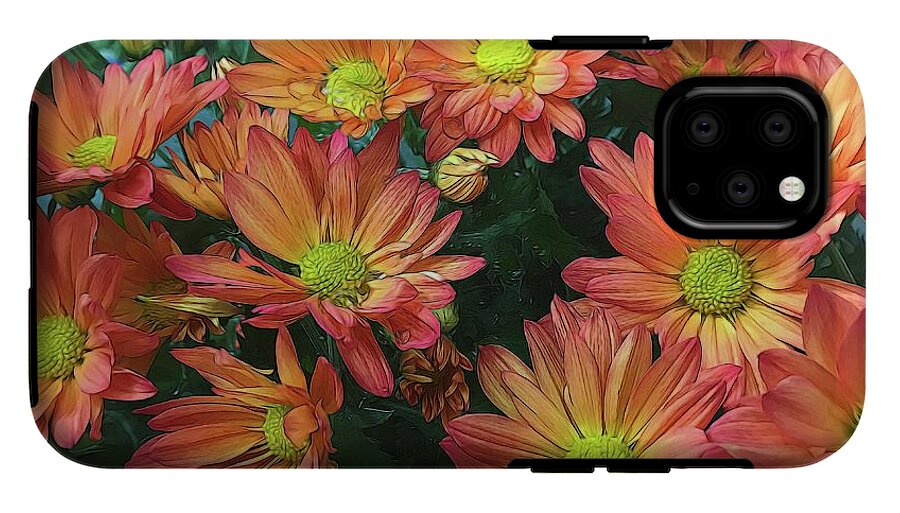Cream and Pink Fall Flowers - Phone Case
