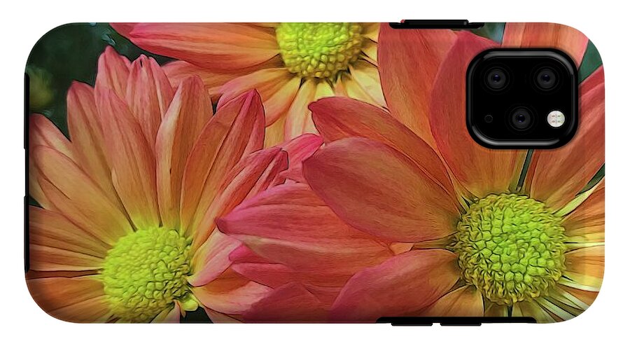 Cream And Pink Three Flower Close Up - Phone Case