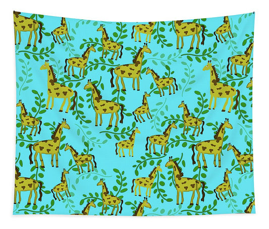 Cute Giraffes Pattern - Tapestry