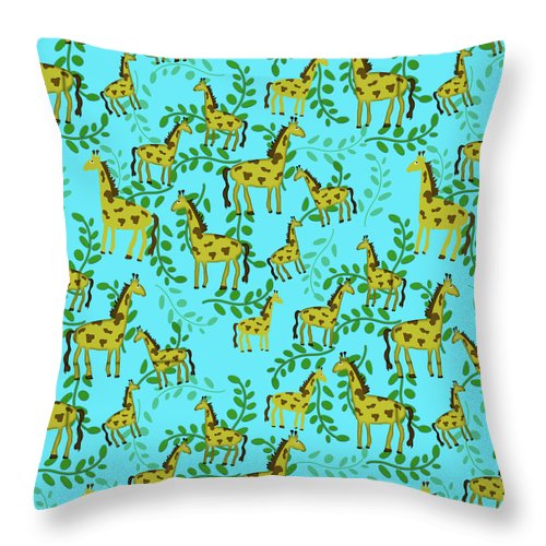 Cute Giraffes Pattern - Throw Pillow