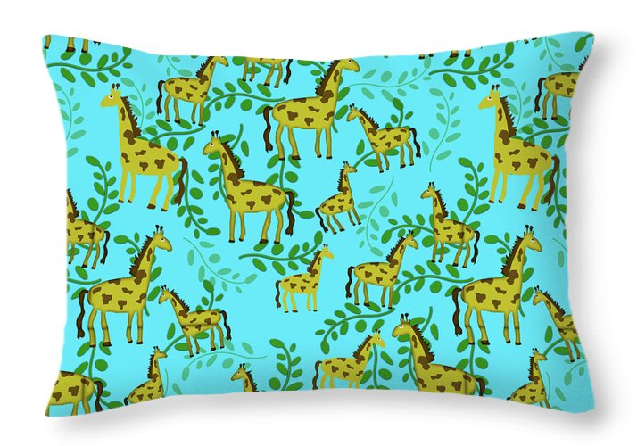 Cute Giraffes Pattern - Throw Pillow