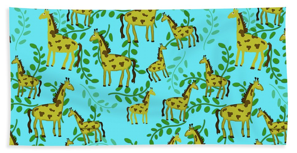 Cute Giraffes Pattern - Beach Towel