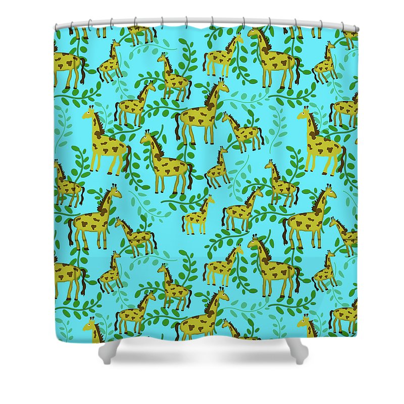 Cute Giraffes Pattern - Shower Curtain