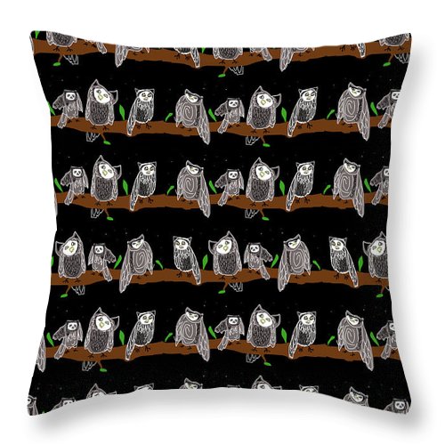 Cute Owls Pattern - Throw Pillow