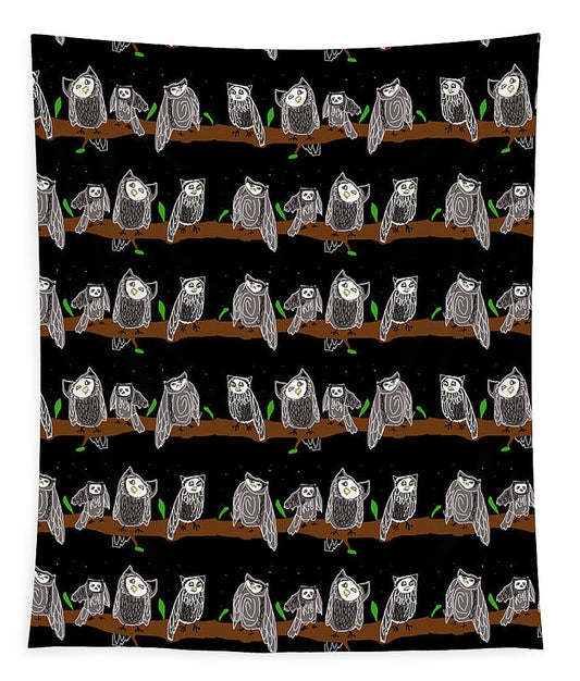 Cute Owls Pattern - Tapestry