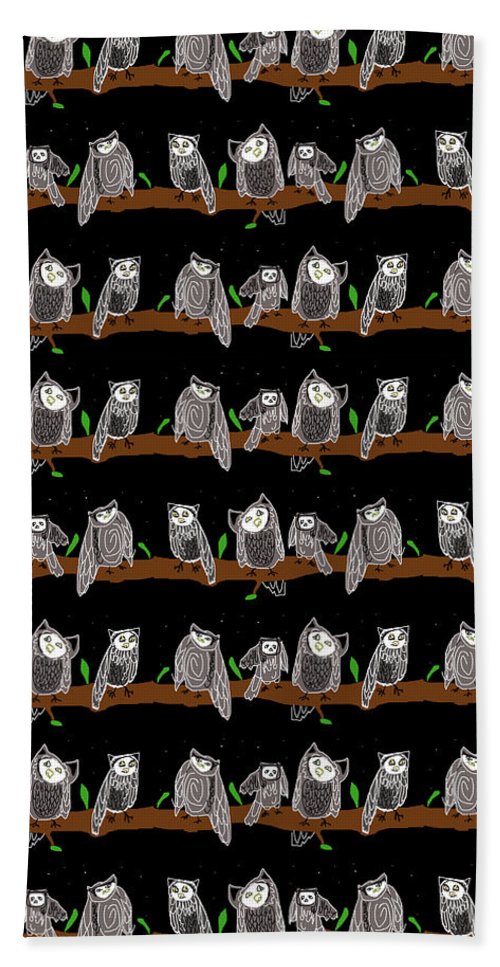 Cute Owls Pattern - Beach Towel