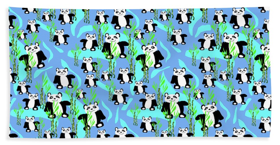 Cute Panda Bears Pattern - Beach Towel