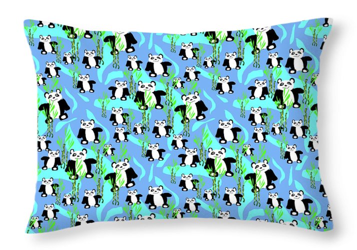 Cute Panda Bears Pattern - Throw Pillow