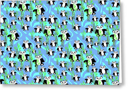 Cute Panda Bears Pattern - Greeting Card