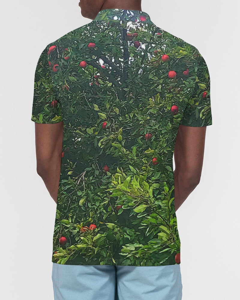 Apple Tree Close Up Men's Slim Fit Short Sleeve Polo