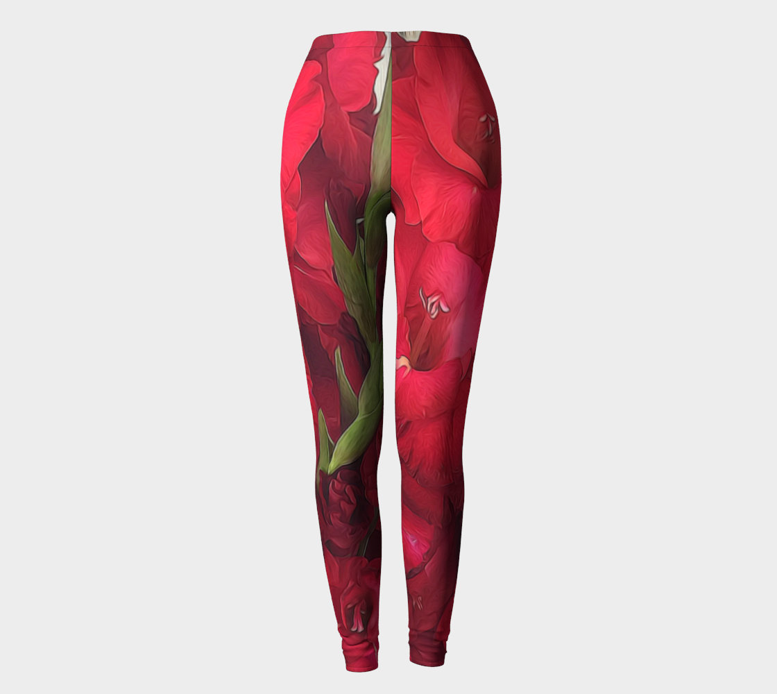 Red Gladiolas Leggings